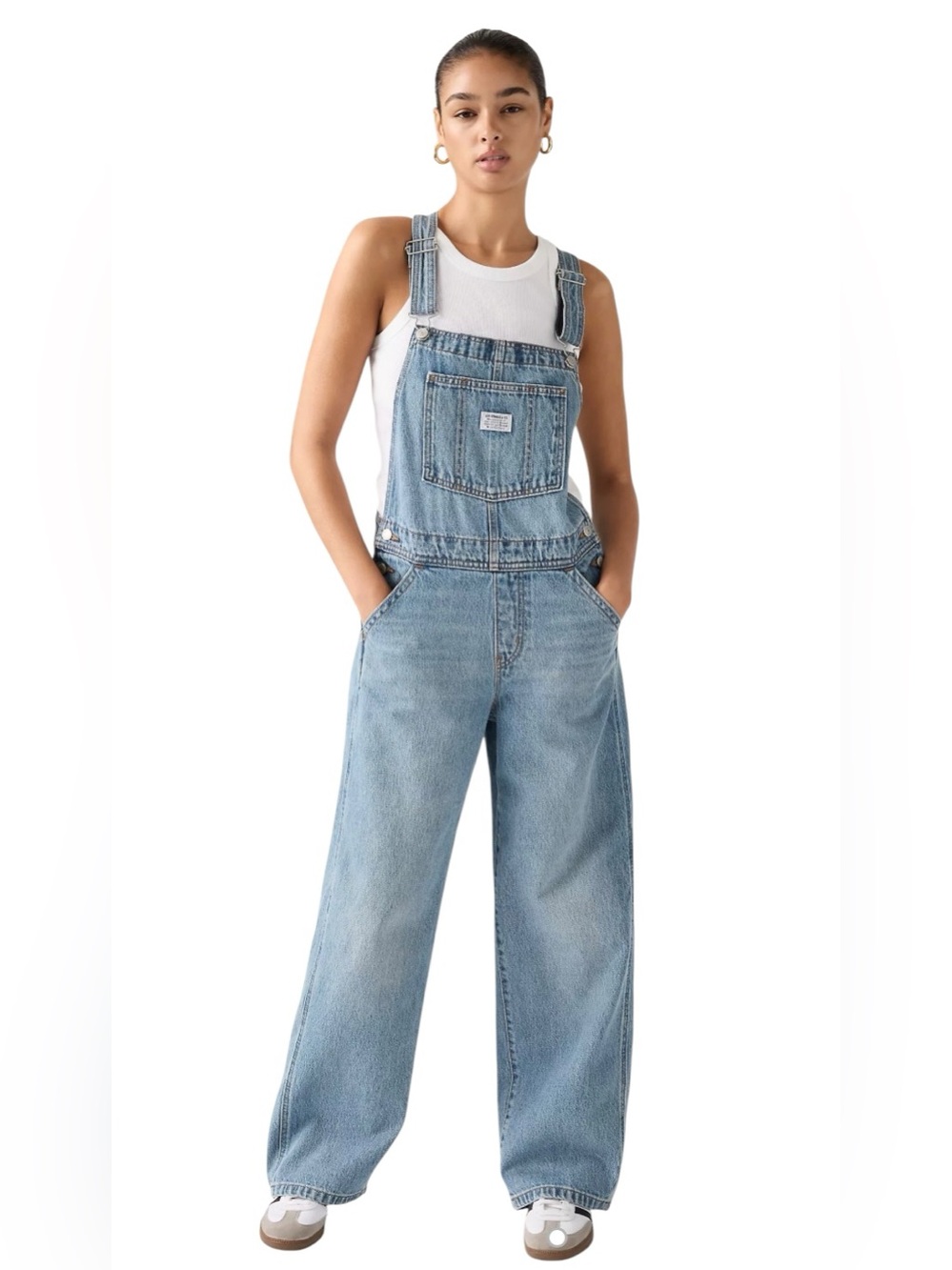 Levi's Light Blue Denim Women's Wide-Leg Overalls size Large